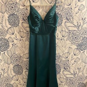 Mori Lee Size 2 Green Satin Bridesmaid Dress